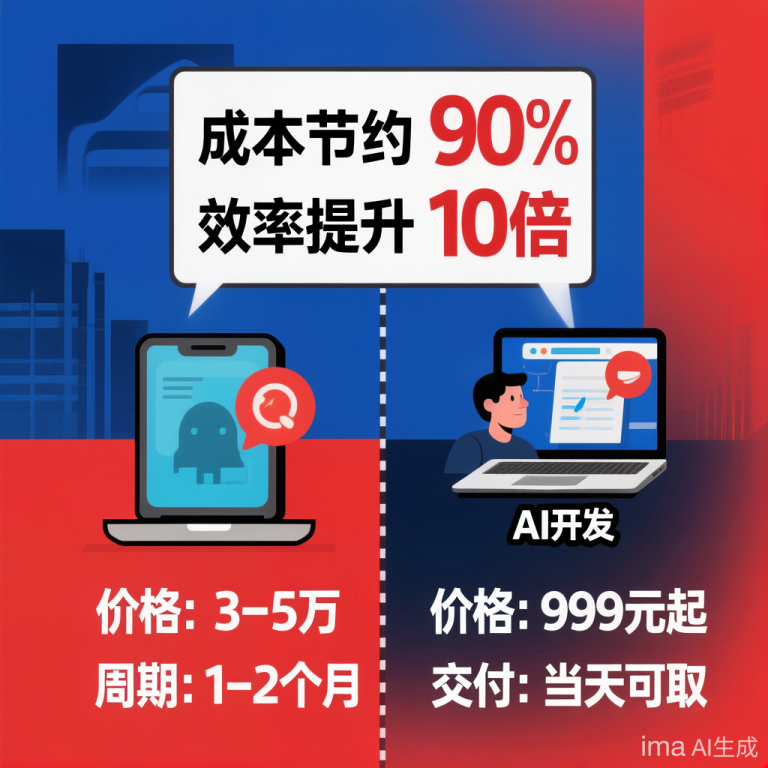 传统app定制开发的坑，中小玩家根本踩不起：999元起AI开发当天可取 