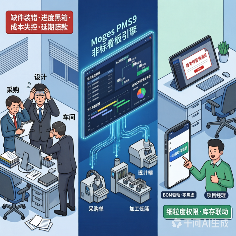 非标自动化项目看板管理实战：以BOM为核心解决老板日常焦虑