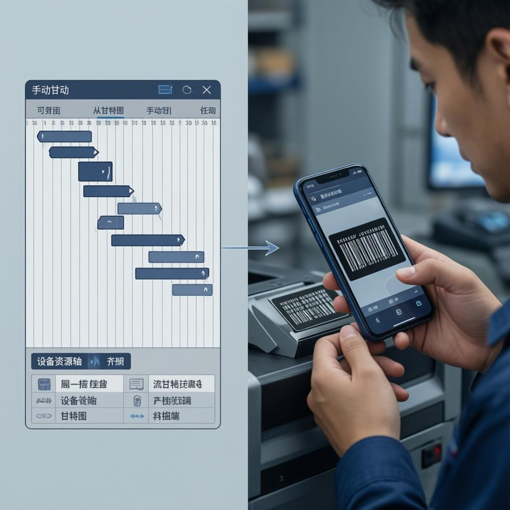 模具行业排程困局的务实解法:手动甘特图 + 条码追踪的高效组合