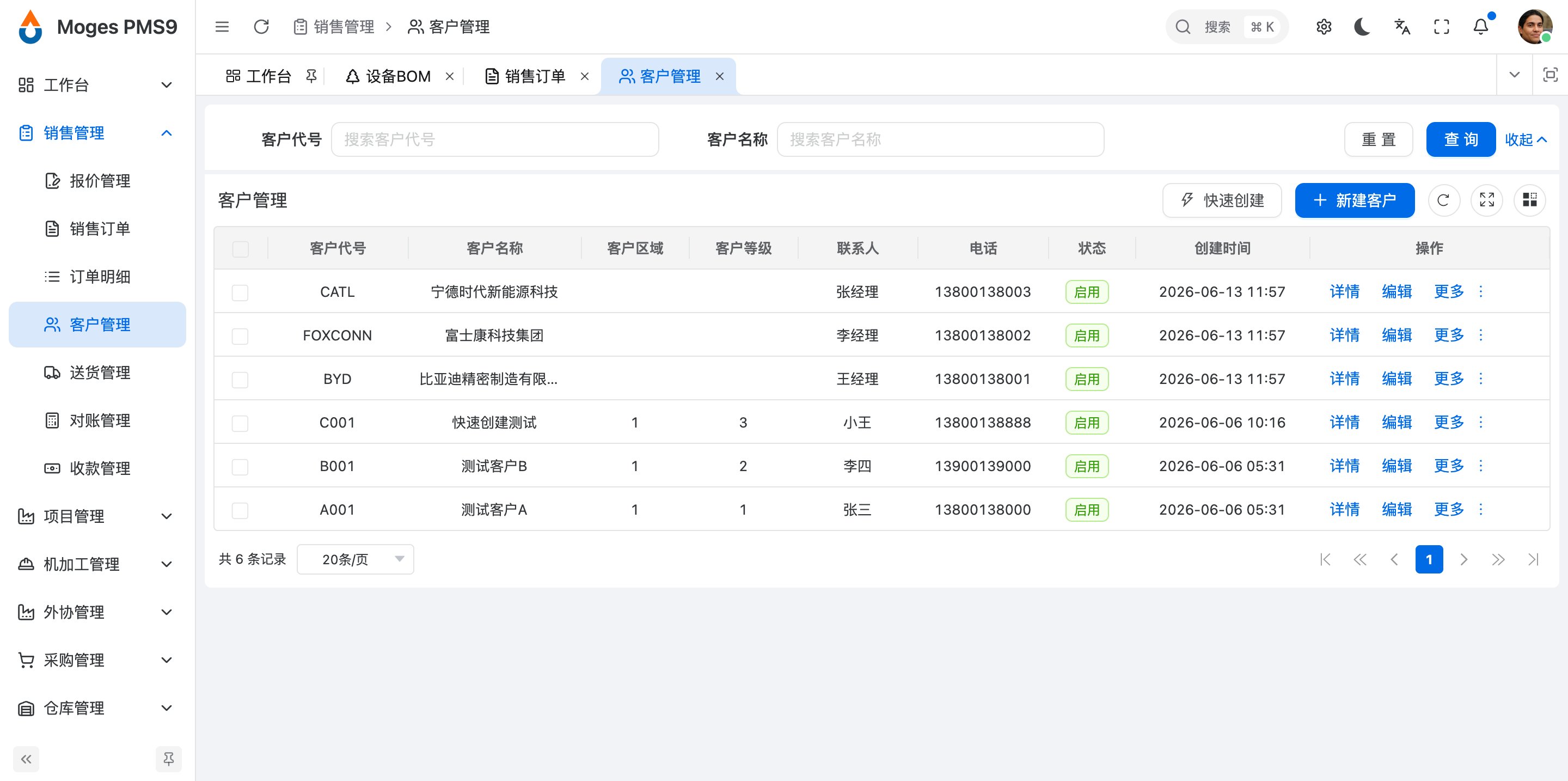 Moges PMS9销售管理